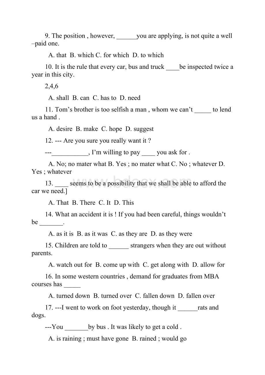 河北省衡水中学届高三年级第四次调研考试英语.docx_第2页