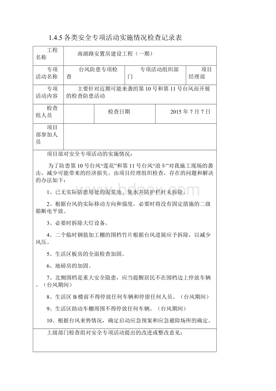 各类安全专项活动实施情况检查记录表.docx_第2页