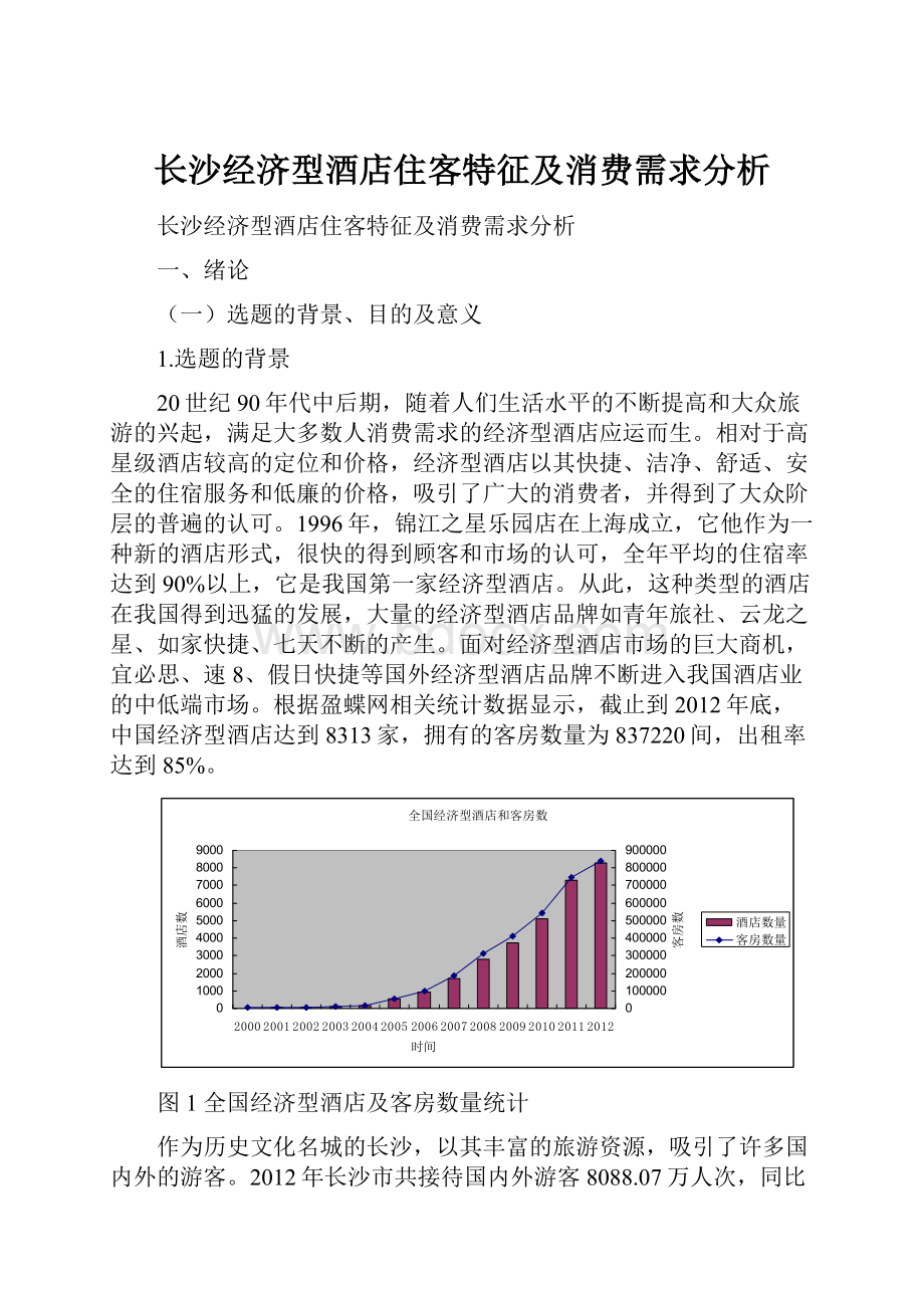 长沙经济型酒店住客特征及消费需求分析.docx_第1页