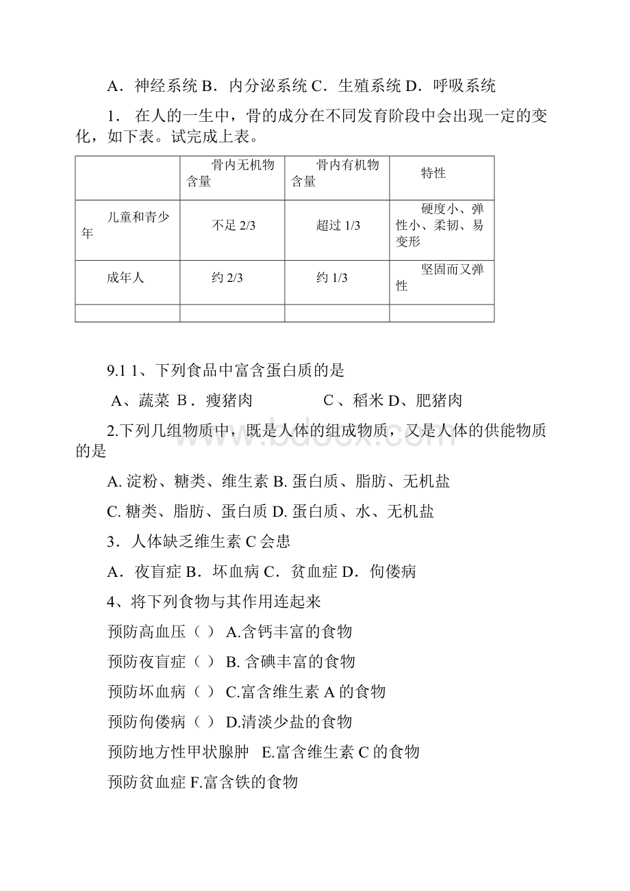 七年级下册生物复习提纲.docx_第2页