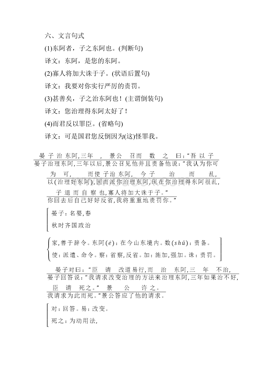 高中语文第4单元文言文218晏子治东阿学案粤教版必修4.docx_第3页