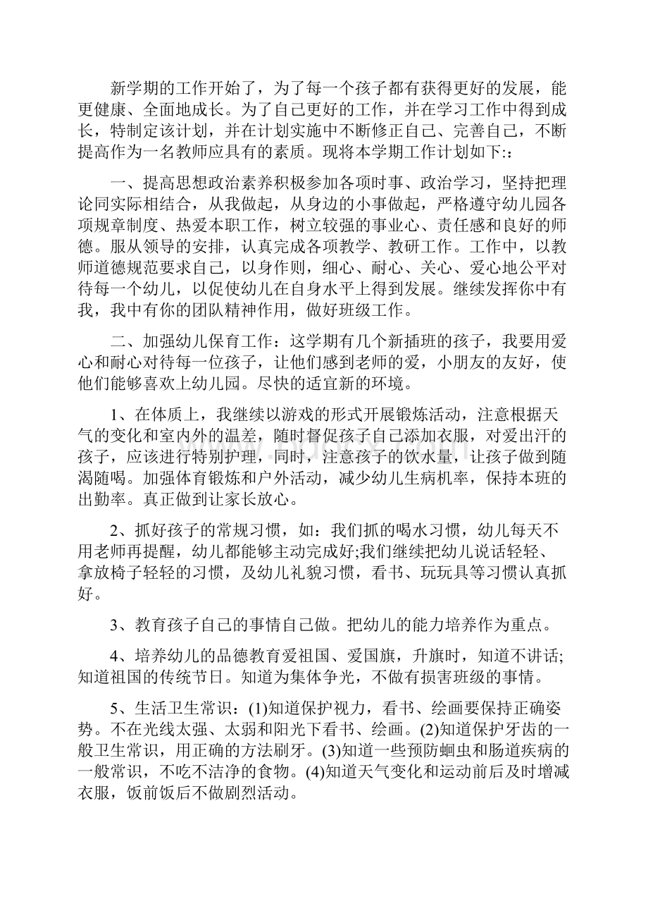 幼儿园教师个人计划.docx_第3页