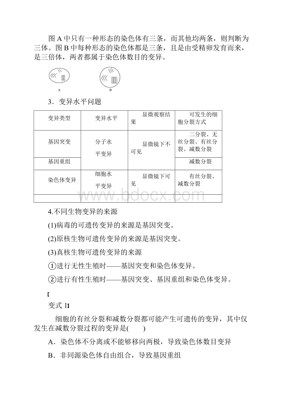 高中生物 第5章 基因突变及其他变异 微专题七 遗传变异相关的解题方法学案 新人教版必修2.docx_第3页