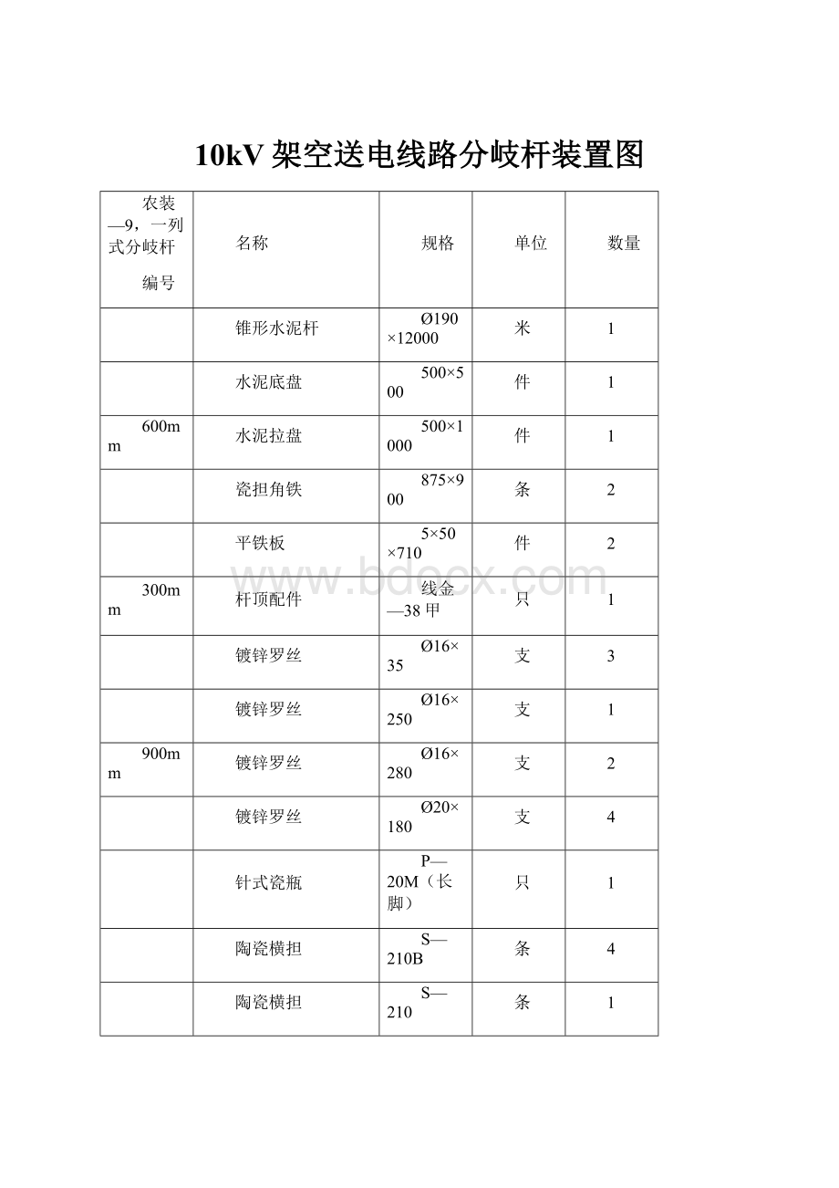 10kV架空送电线路分岐杆装置图.docx