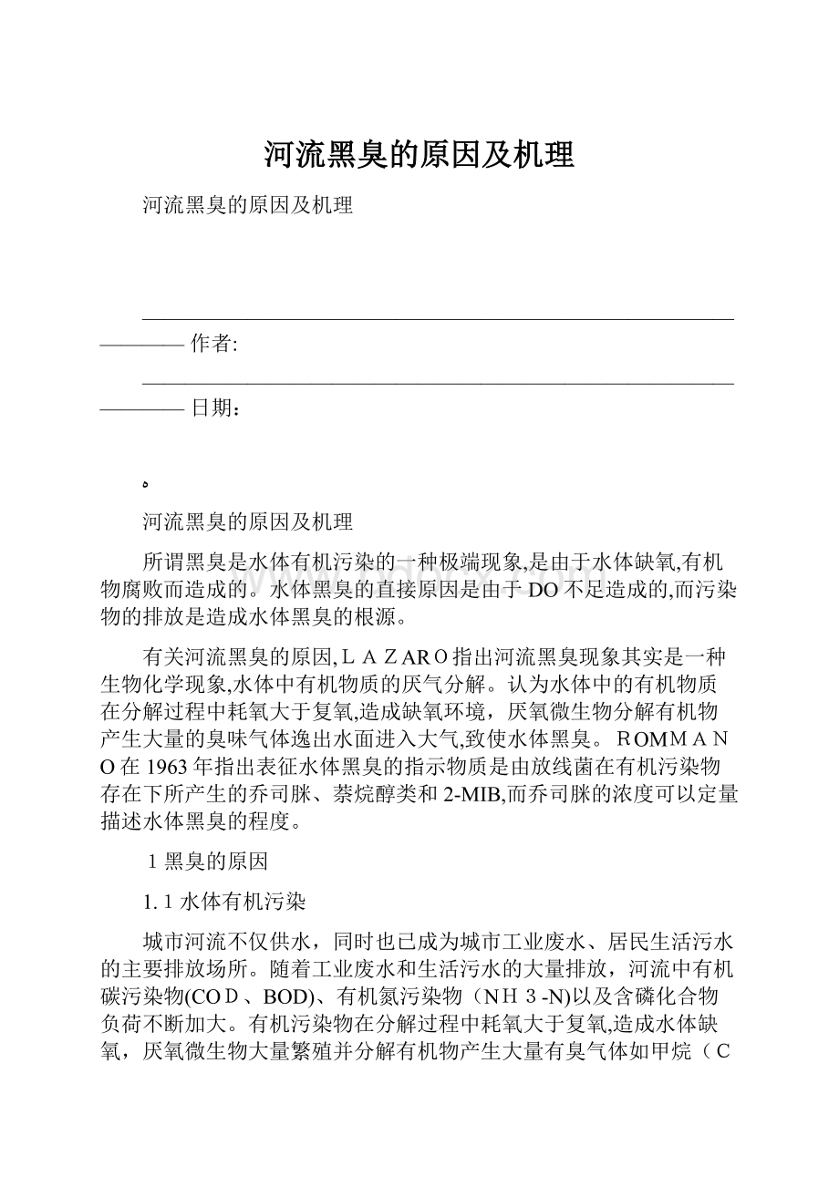 河流黑臭的原因及机理.docx