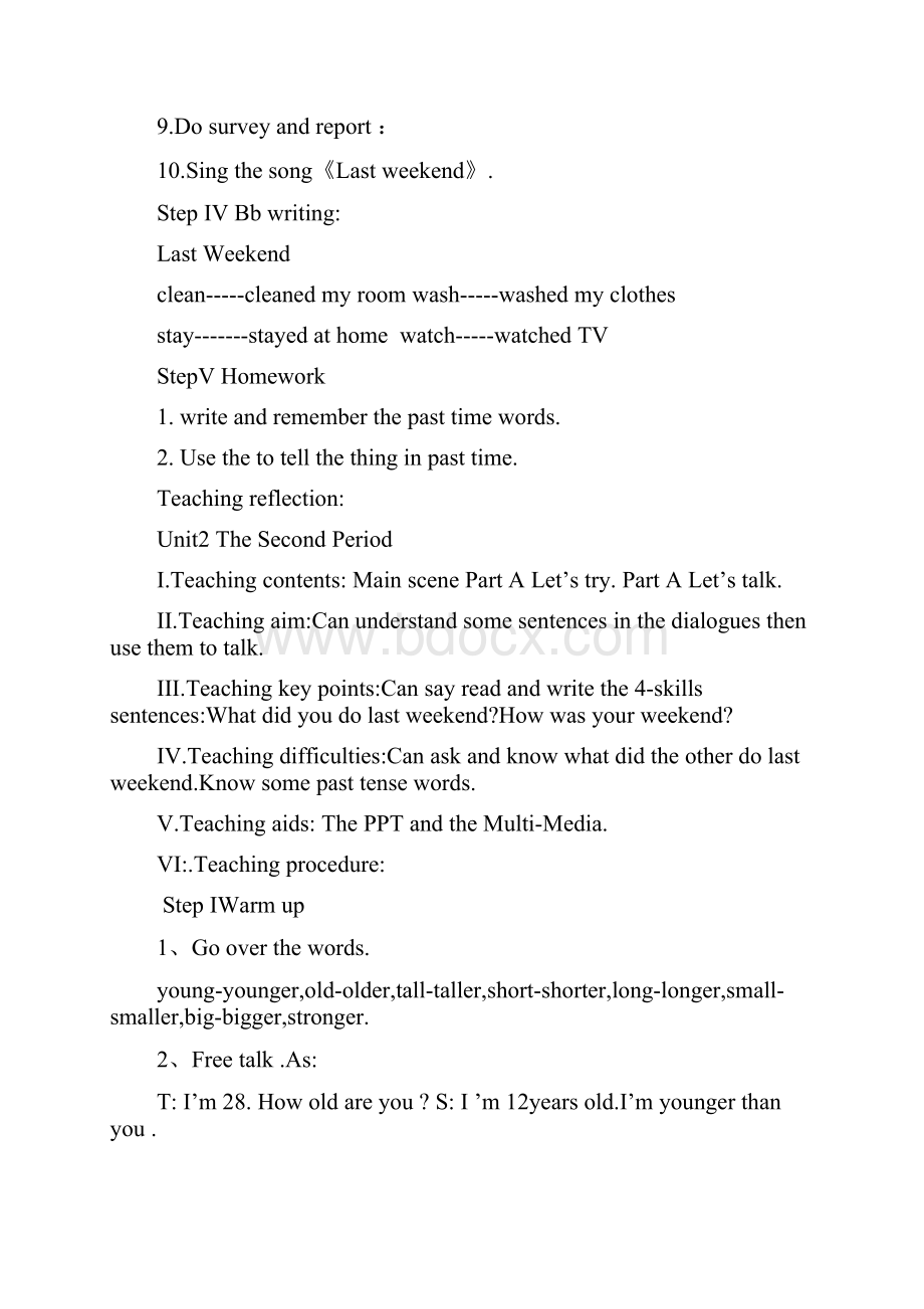 最新Unit2Lastweekend全英教案.docx_第3页