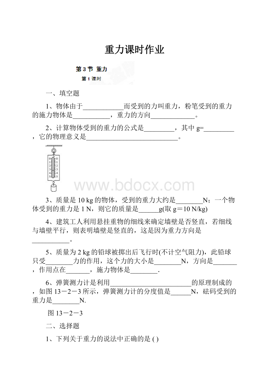 重力课时作业.docx