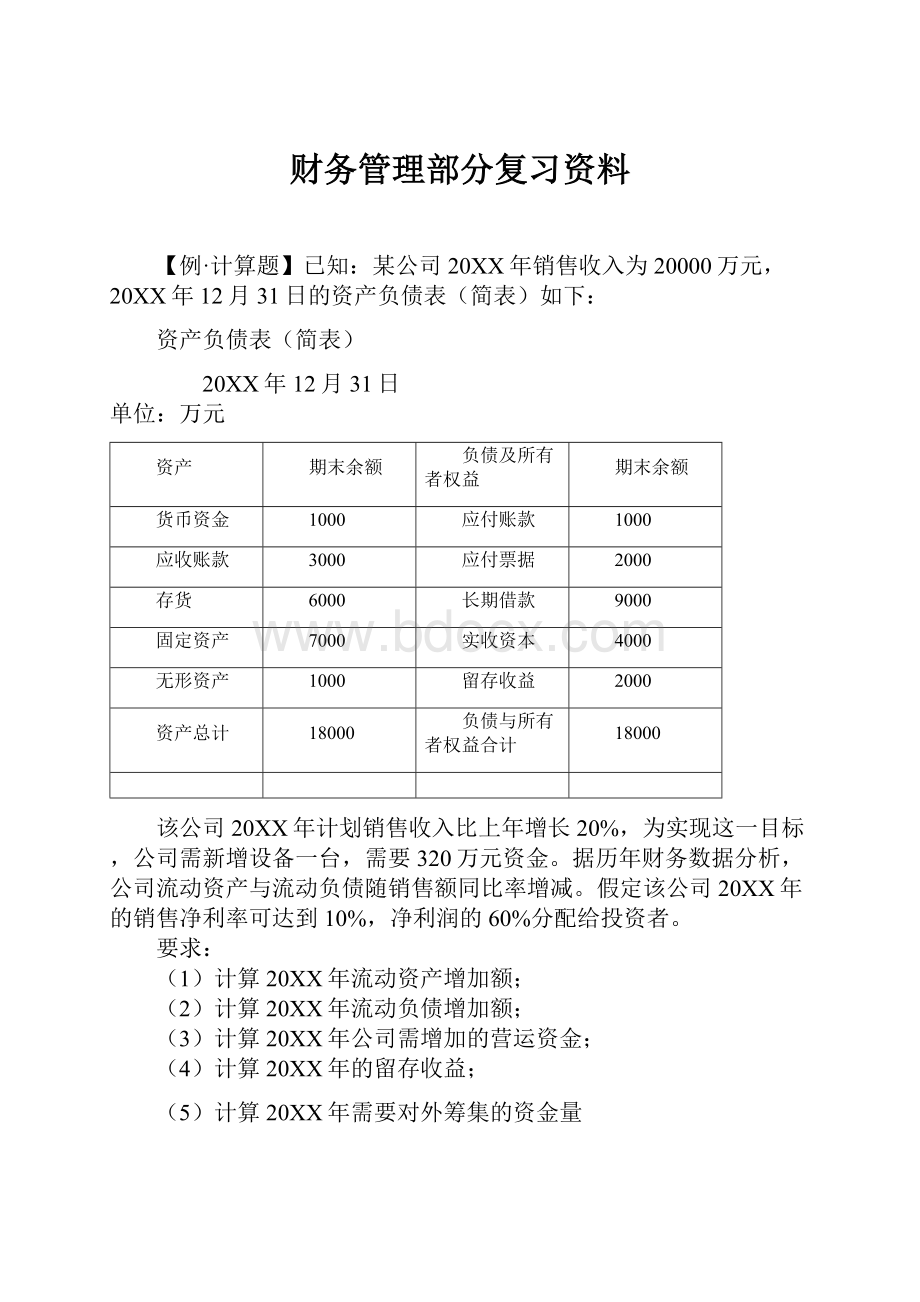 财务管理部分复习资料.docx_第1页