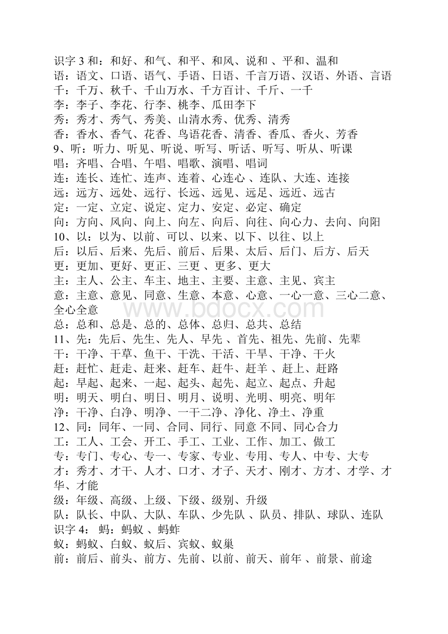 精选一年级下册 语文 听写书写生字 组词.docx_第3页