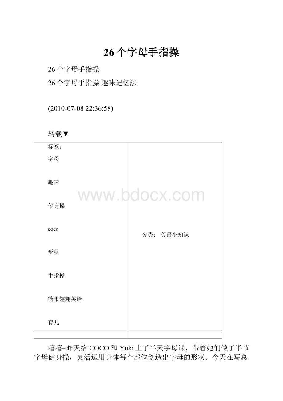 26个字母手指操.docx_第1页