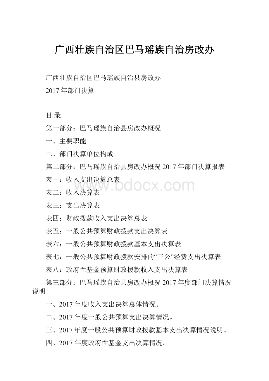 广西壮族自治区巴马瑶族自治房改办.docx_第1页