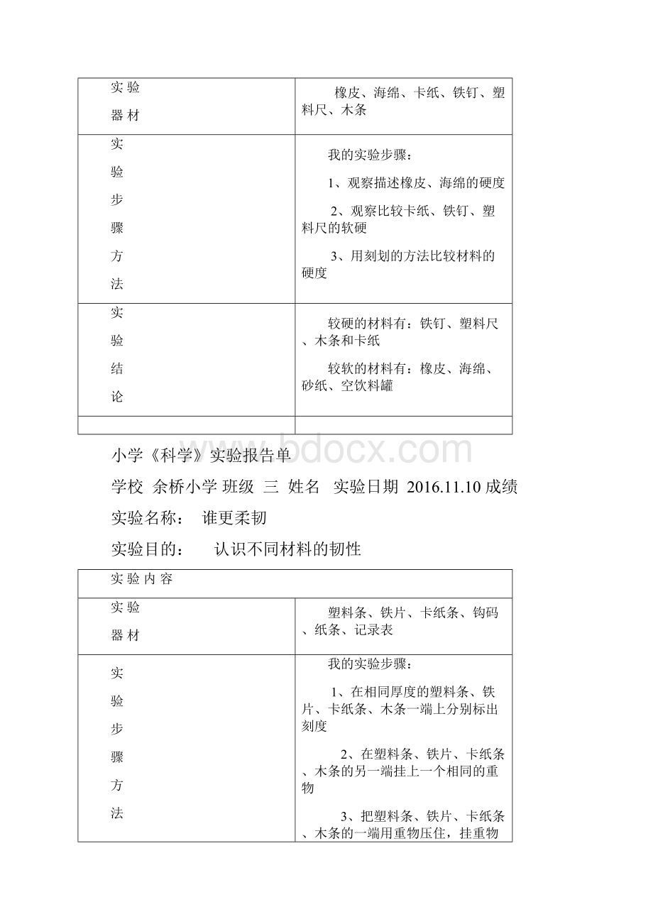 小学三年级科学实验报告单.docx_第2页