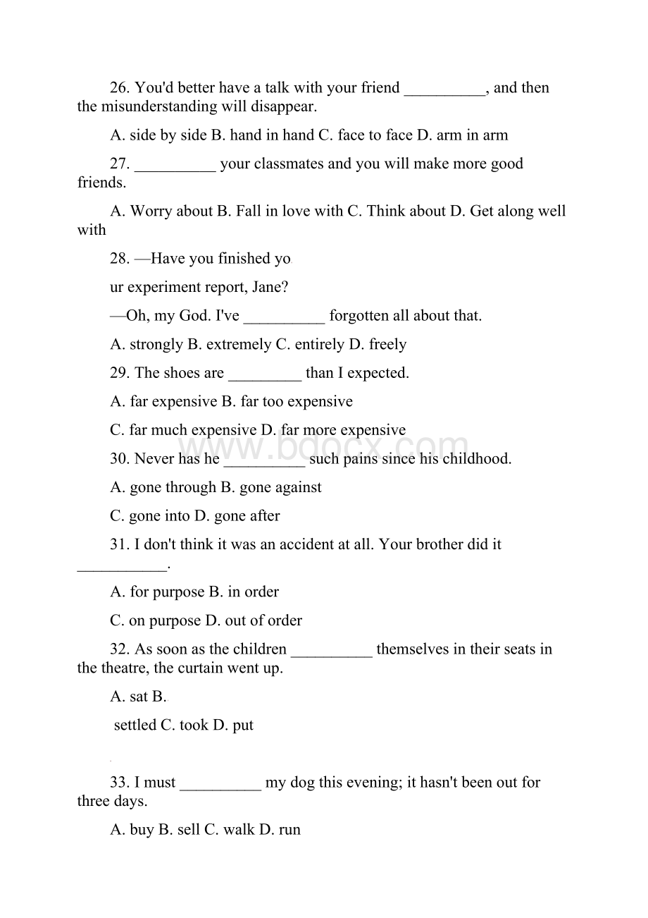 最新人教版高中英语必修一单元测试题全套带答案2.docx_第2页