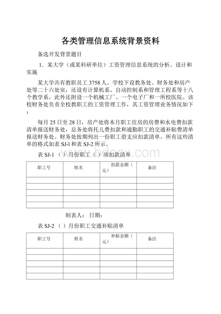 各类管理信息系统背景资料.docx