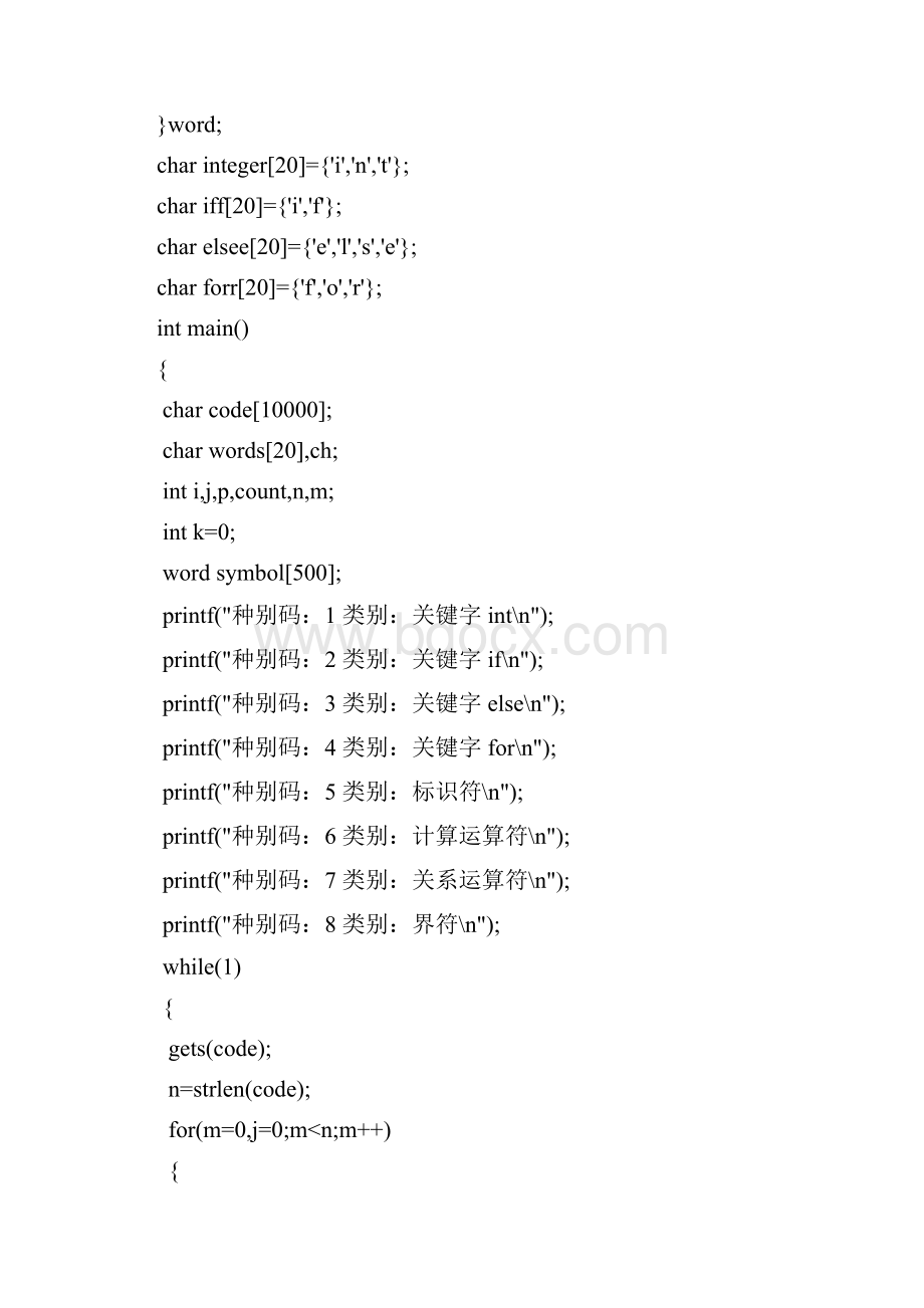 编译原理词法分析程序的设计实验报告.docx_第3页