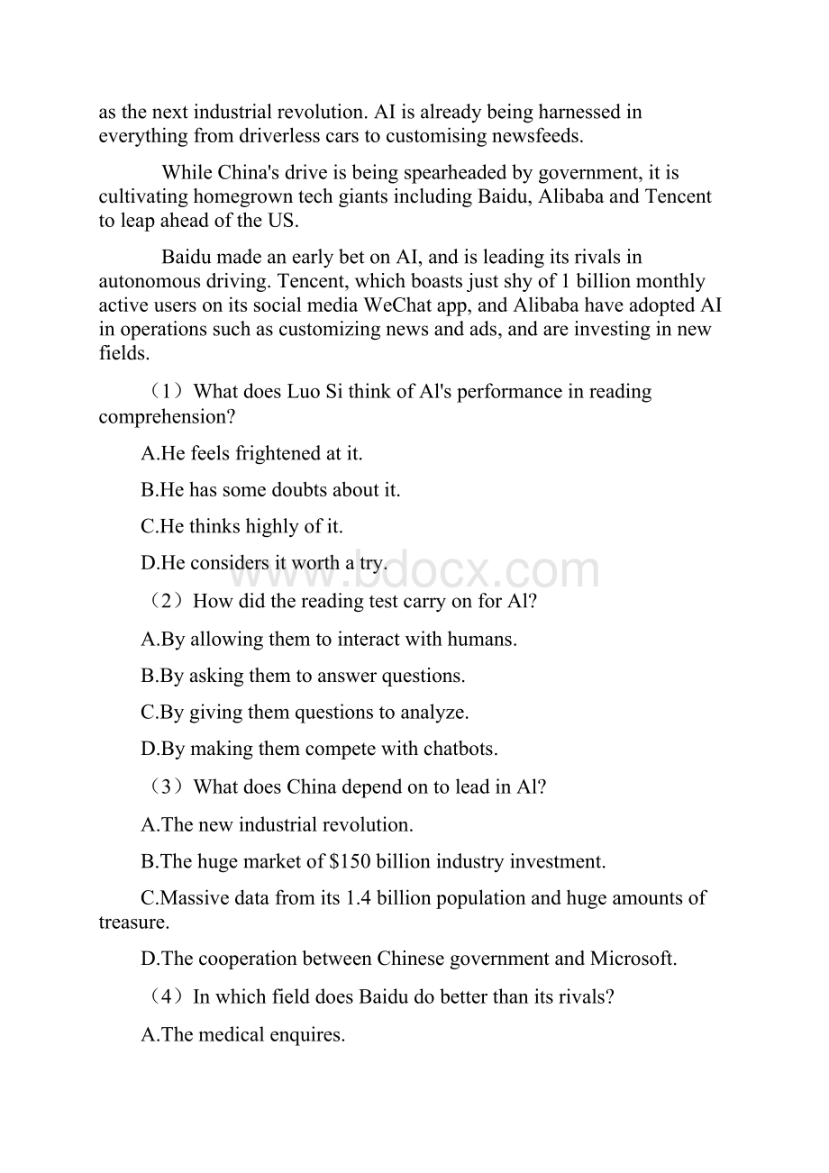 英语高一英语阅读理解试题类型及其解题技巧及解析.docx_第2页