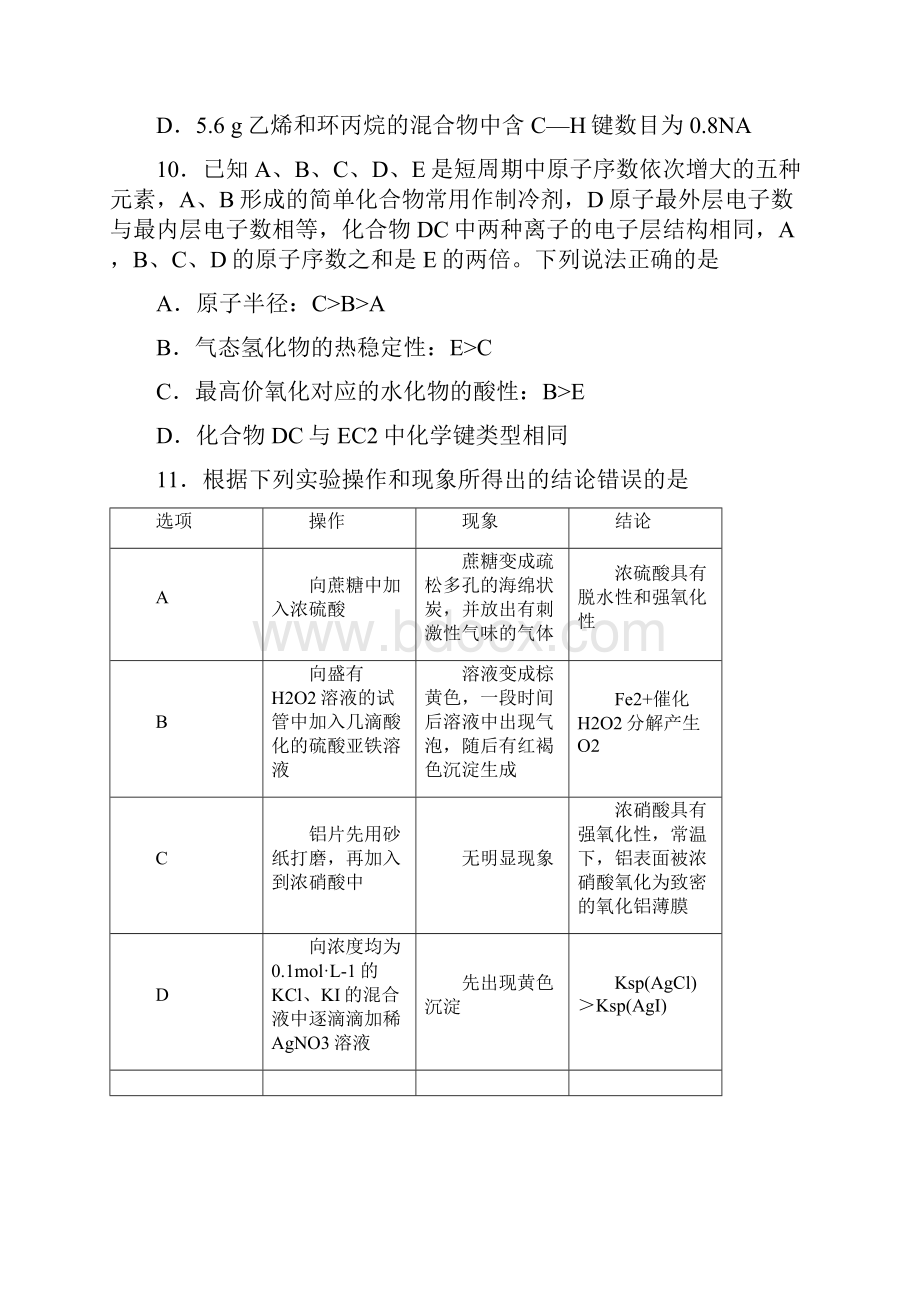 全国卷Ⅰ高考压轴卷 理综化学解析版.docx_第2页