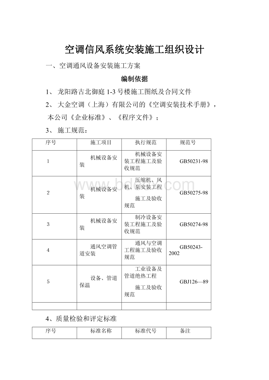 空调信风系统安装施工组织设计.docx