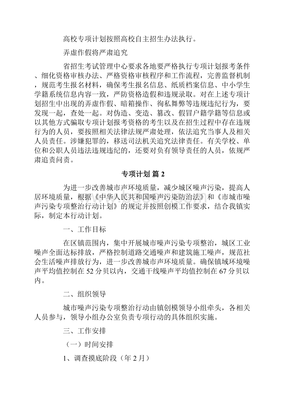 专项计划模板汇总八篇.docx_第2页