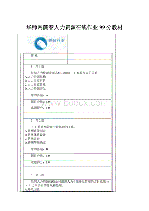 华师网院春人力资源在线作业99分教材.docx