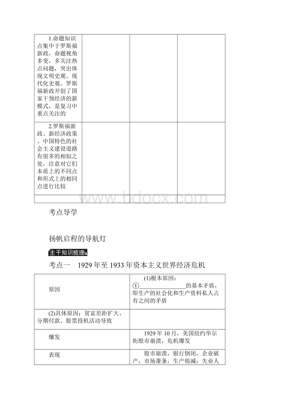 江苏专版高考历史总复习第26讲19291933年资本主义世界经济危机与罗斯福新政学案.docx_第2页