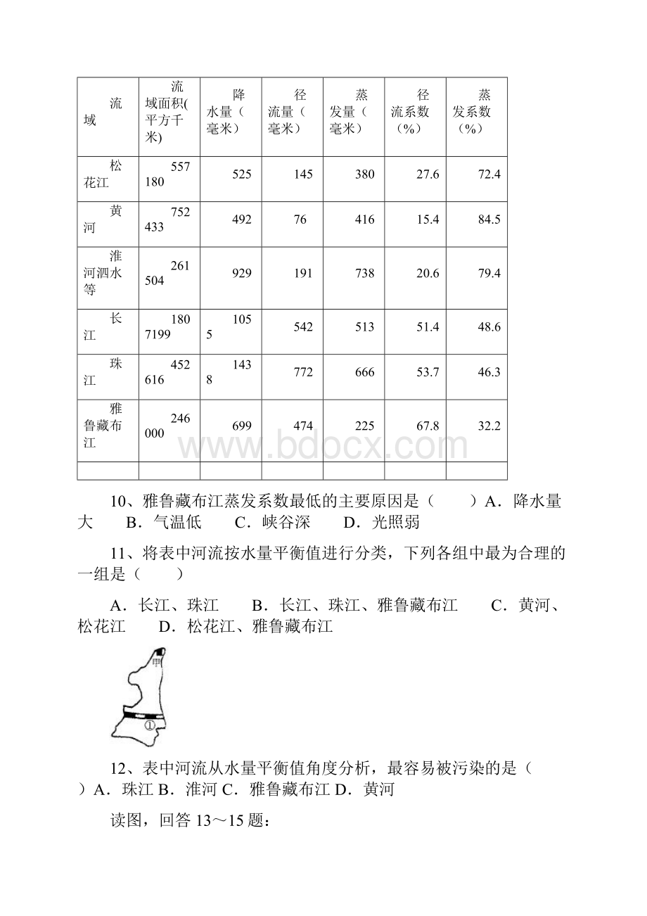 《中国地理》综合训练卷.docx_第3页