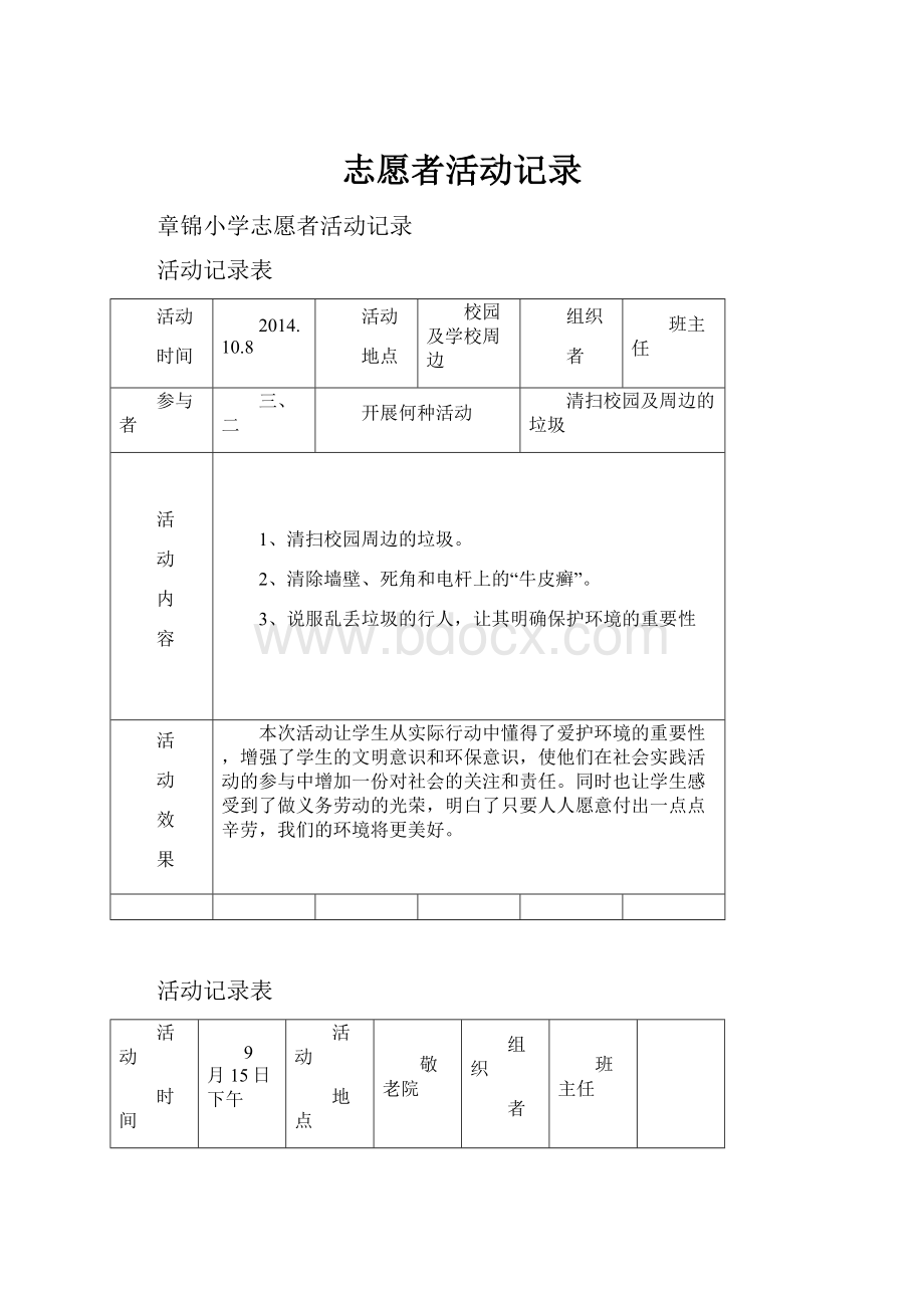 志愿者活动记录.docx_第1页