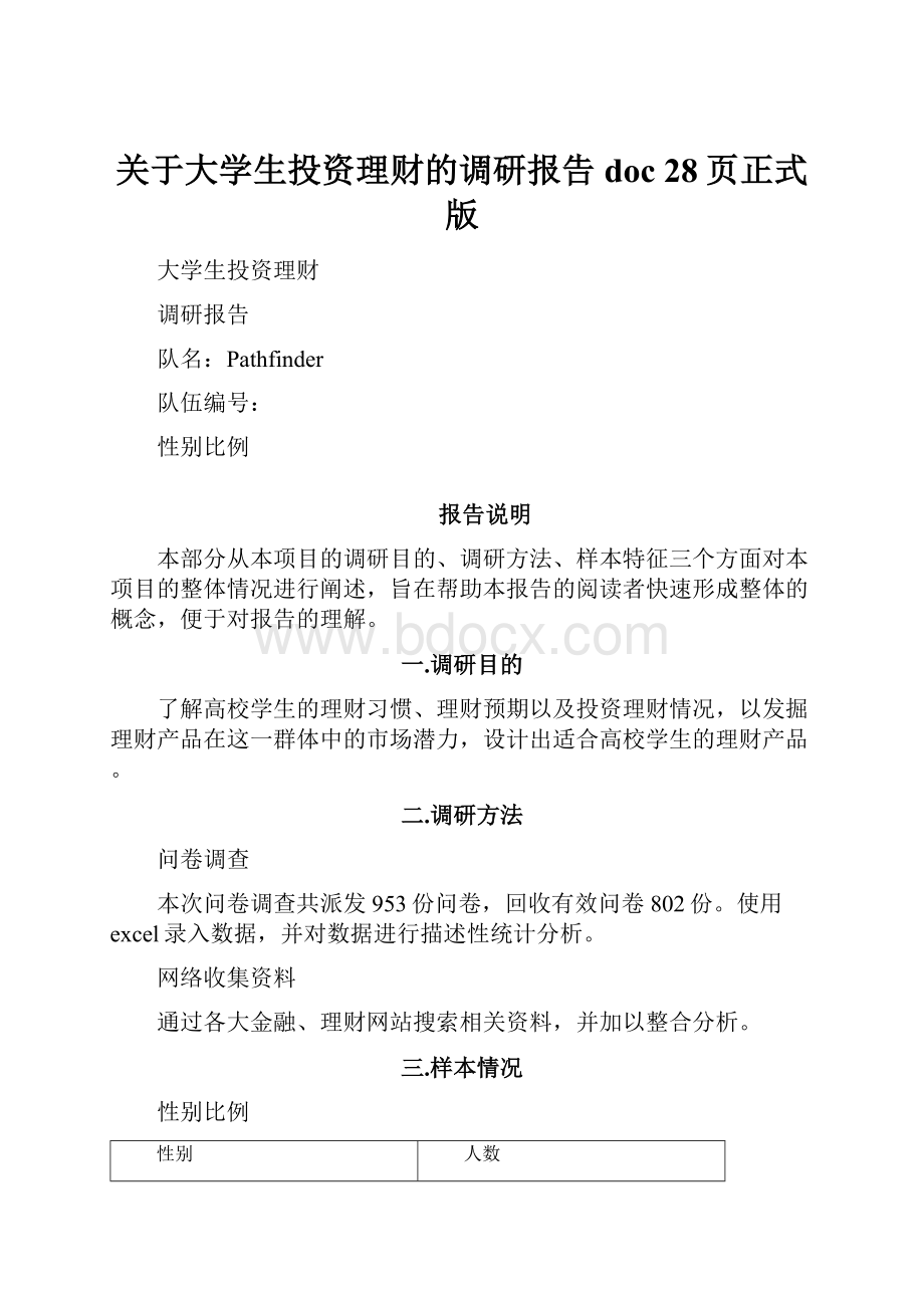 关于大学生投资理财的调研报告doc 28页正式版.docx