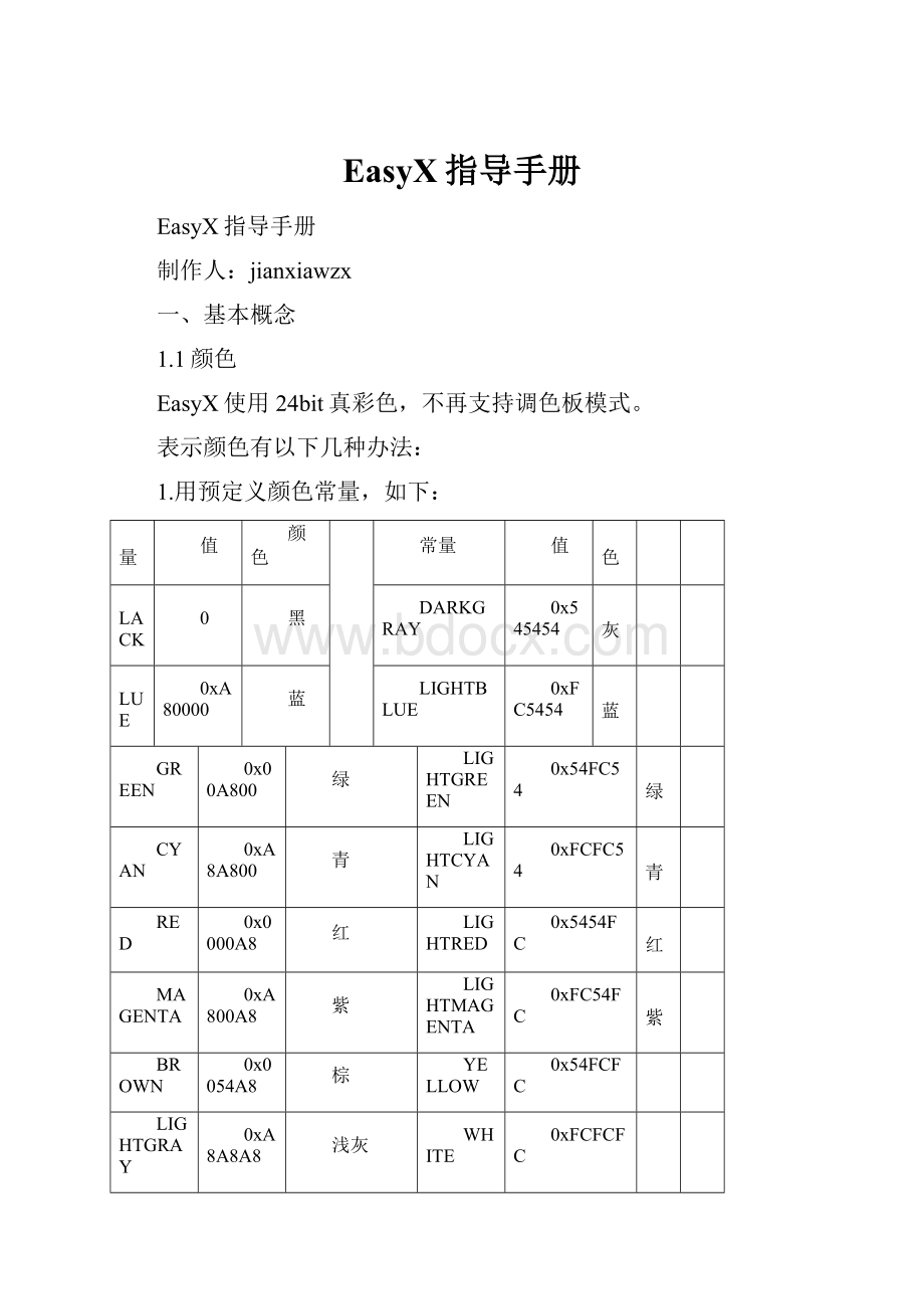 EasyX指导手册.docx_第1页