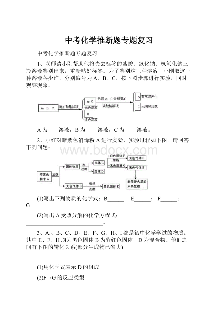 中考化学推断题专题复习.docx_第1页