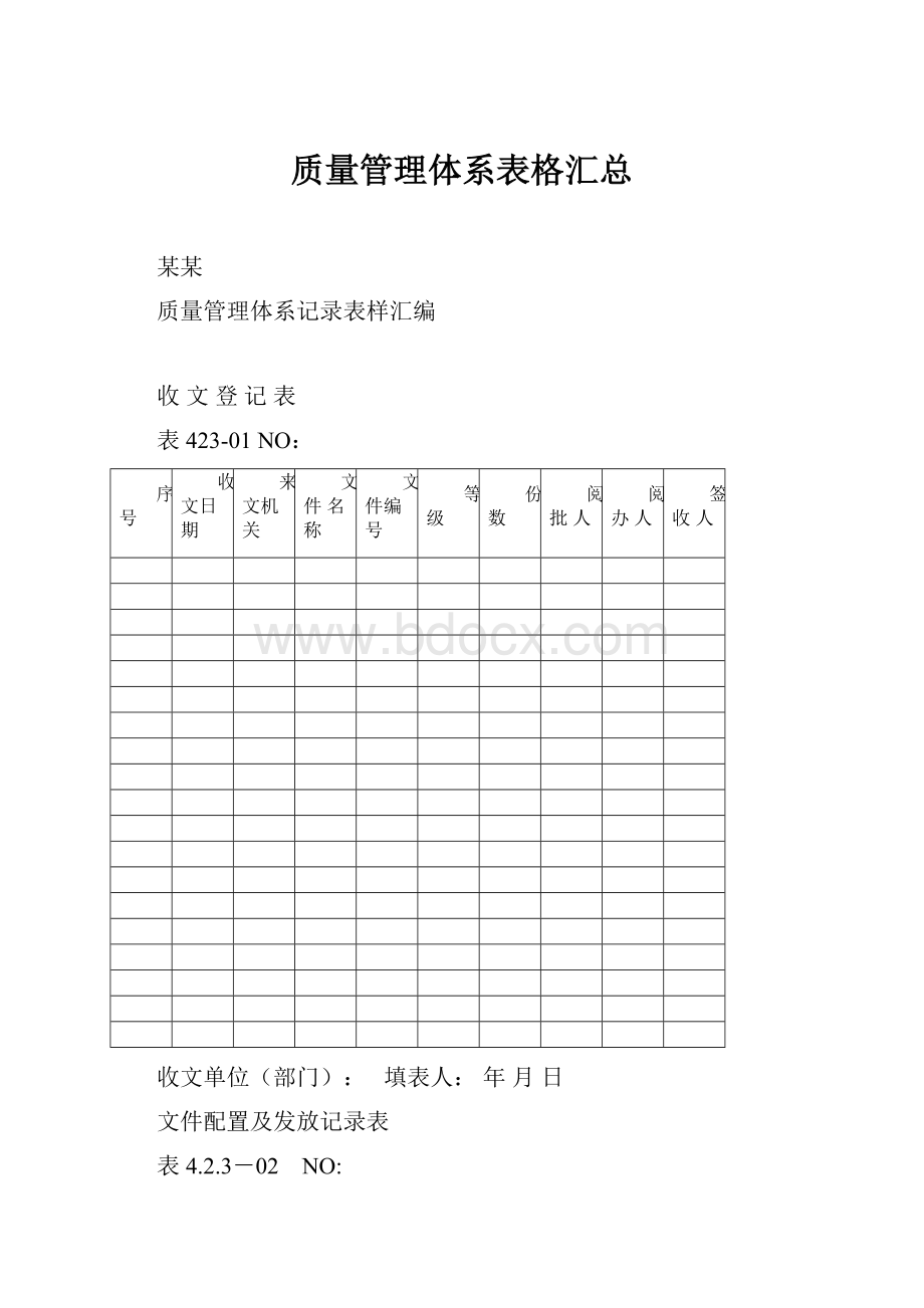 质量管理体系表格汇总.docx_第1页