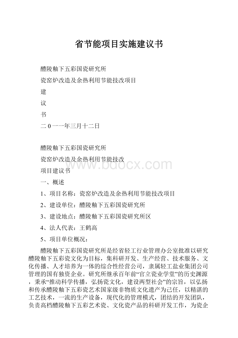 省节能项目实施建议书.docx