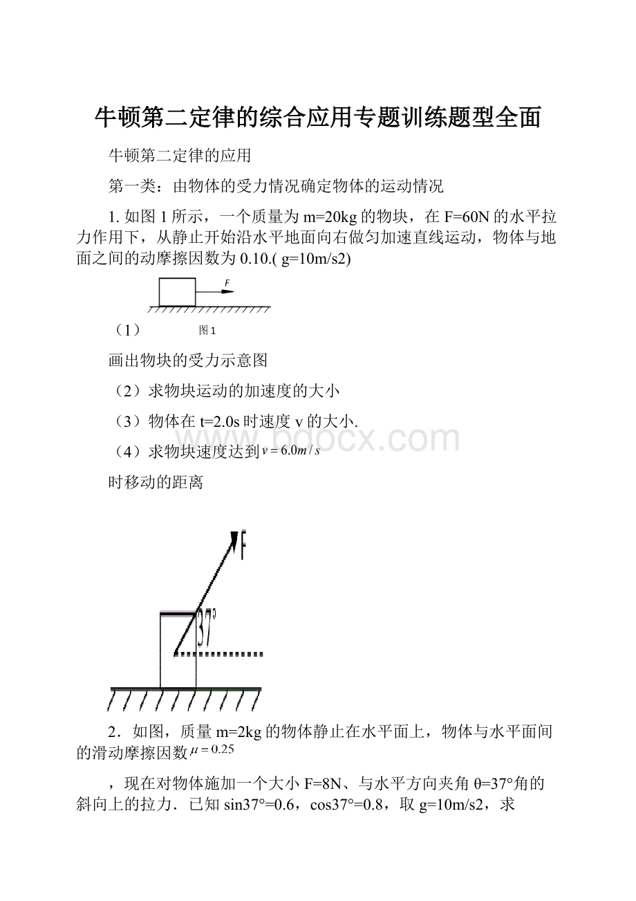 牛顿第二定律的综合应用专题训练题型全面.docx_第1页