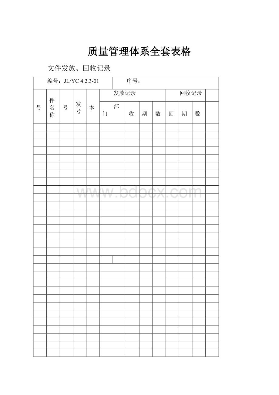 质量管理体系全套表格.docx_第1页