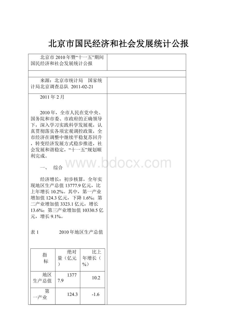 北京市国民经济和社会发展统计公报.docx