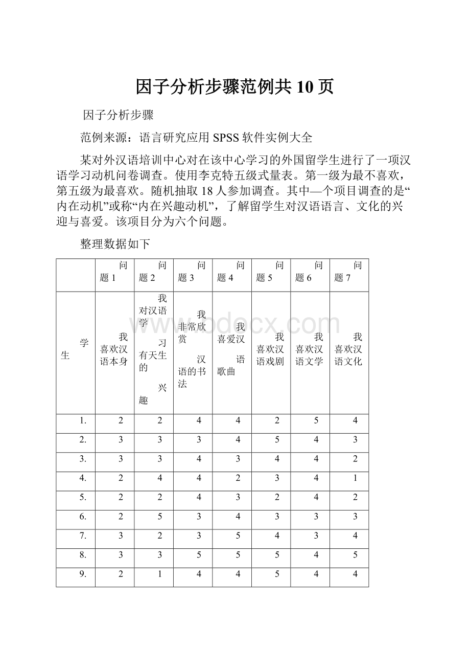 因子分析步骤范例共10页.docx_第1页