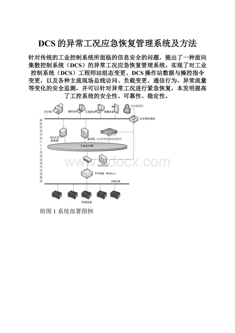 DCS的异常工况应急恢复管理系统及方法.docx_第1页