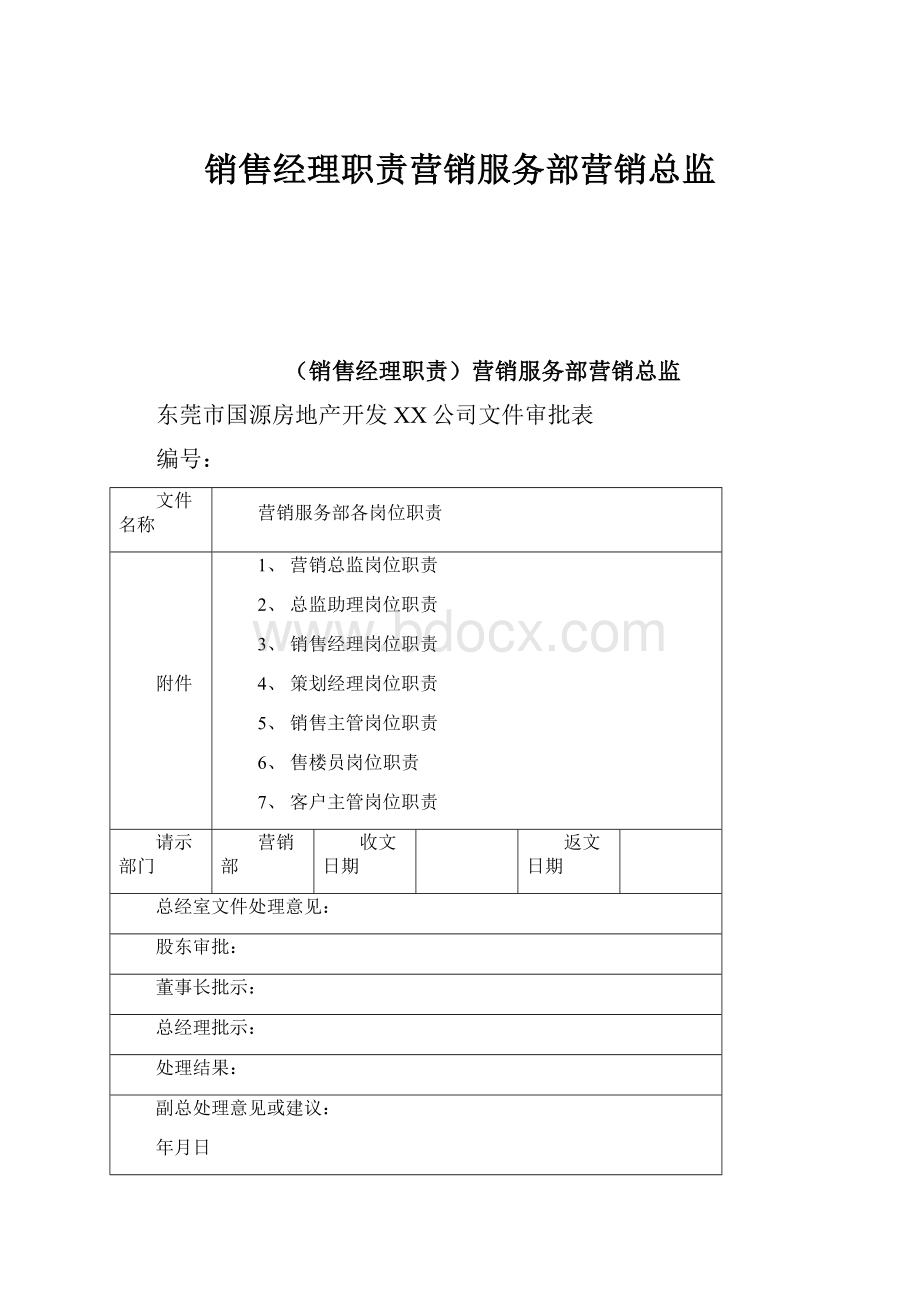 销售经理职责营销服务部营销总监.docx_第1页