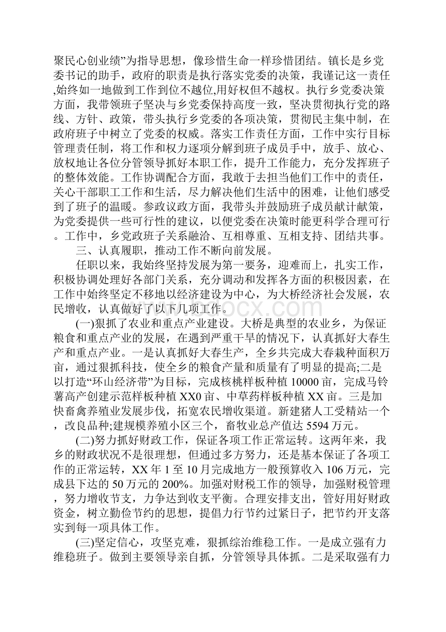 乡镇长述职述廉报告XX.docx_第2页