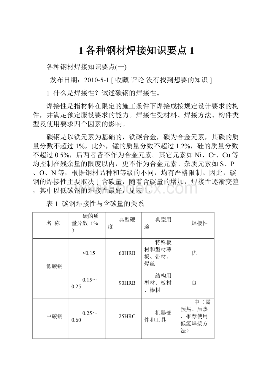 1各种钢材焊接知识要点1.docx