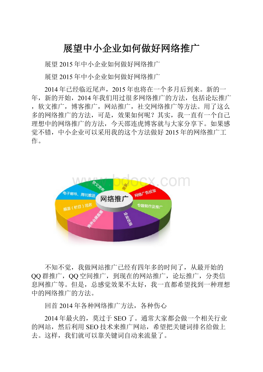 展望中小企业如何做好网络推广.docx_第1页