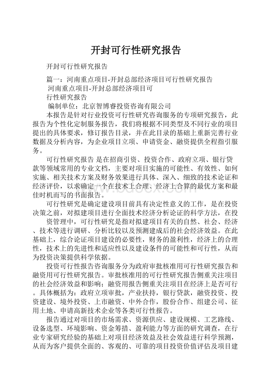 开封可行性研究报告.docx_第1页