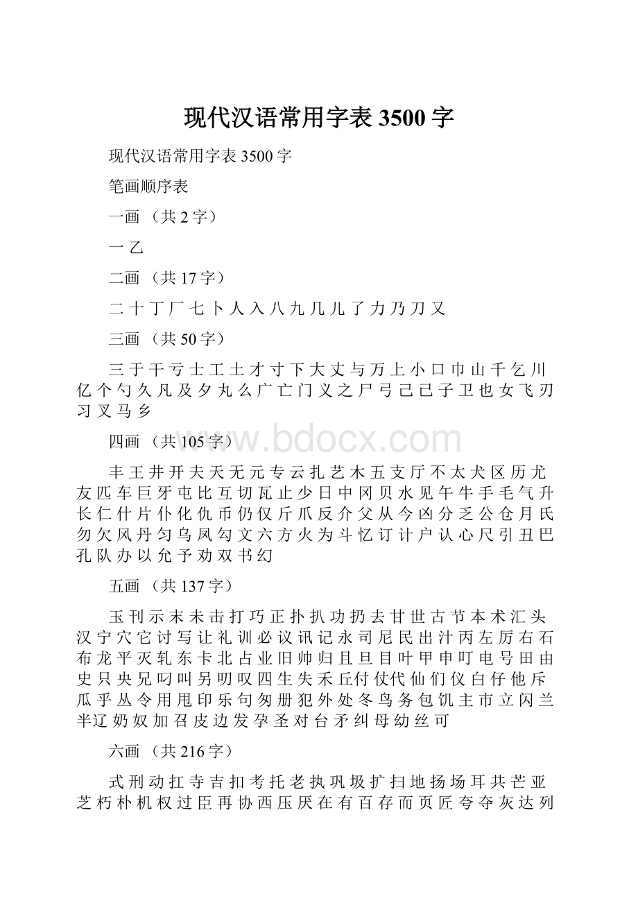 现代汉语常用字表3500字.docx_第1页