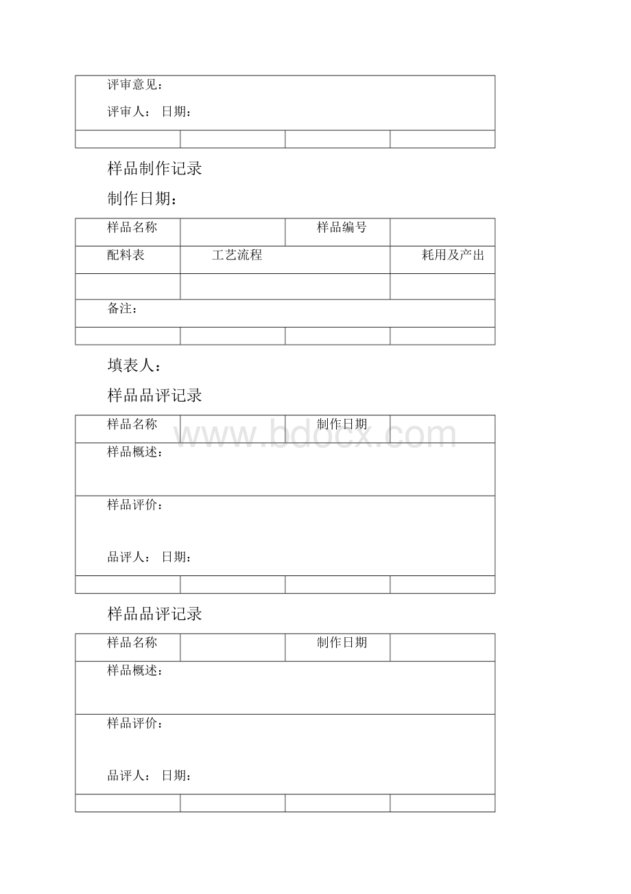 食品企业研发部表格.docx_第2页