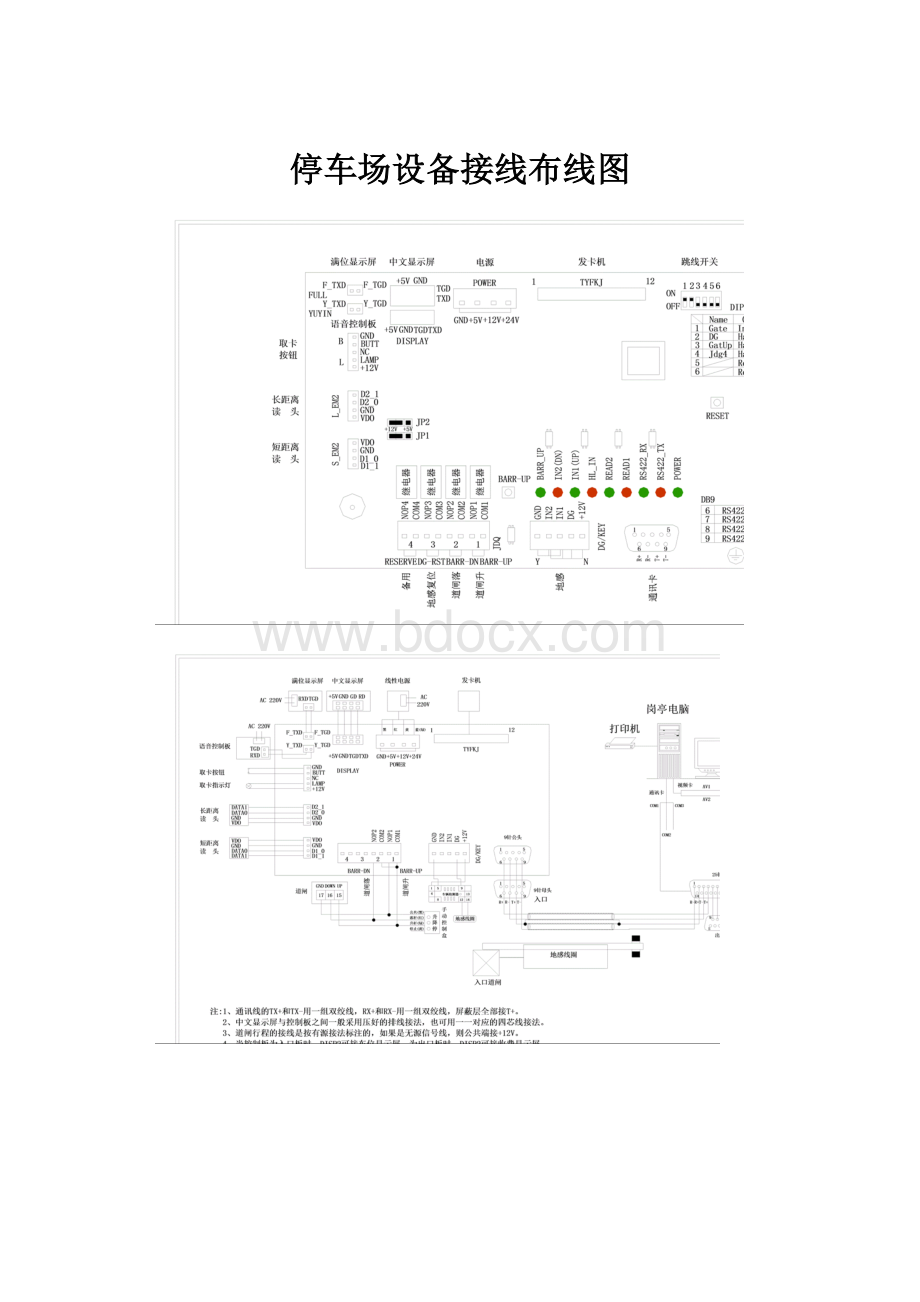 停车场设备接线布线图.docx