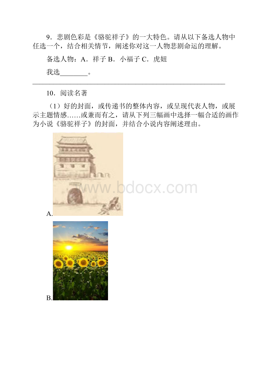 完整版骆驼祥子必读名著导读专题及答案.docx_第3页