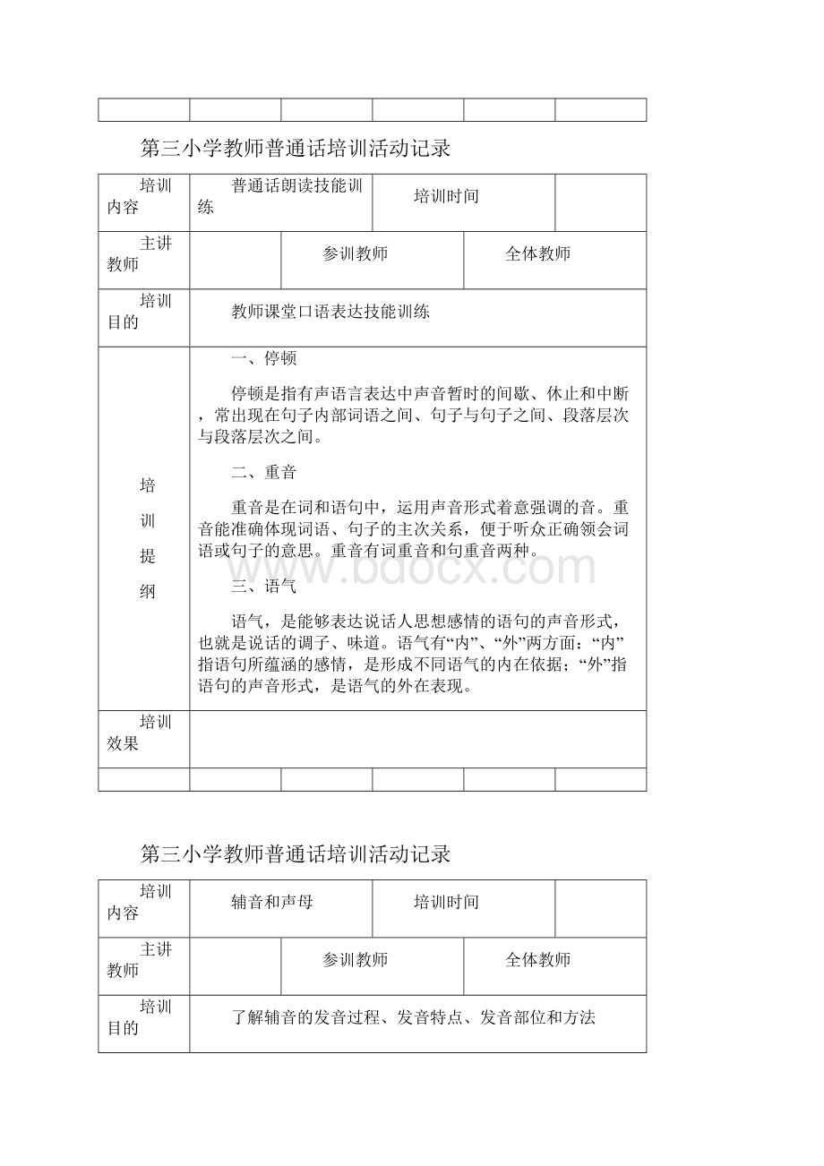 教师普通话培训活动记录.docx_第2页