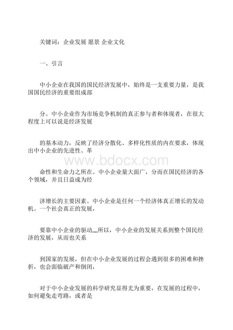 浅谈关于某中小企业发展地十个方面毕业论文设计参考.docx_第2页