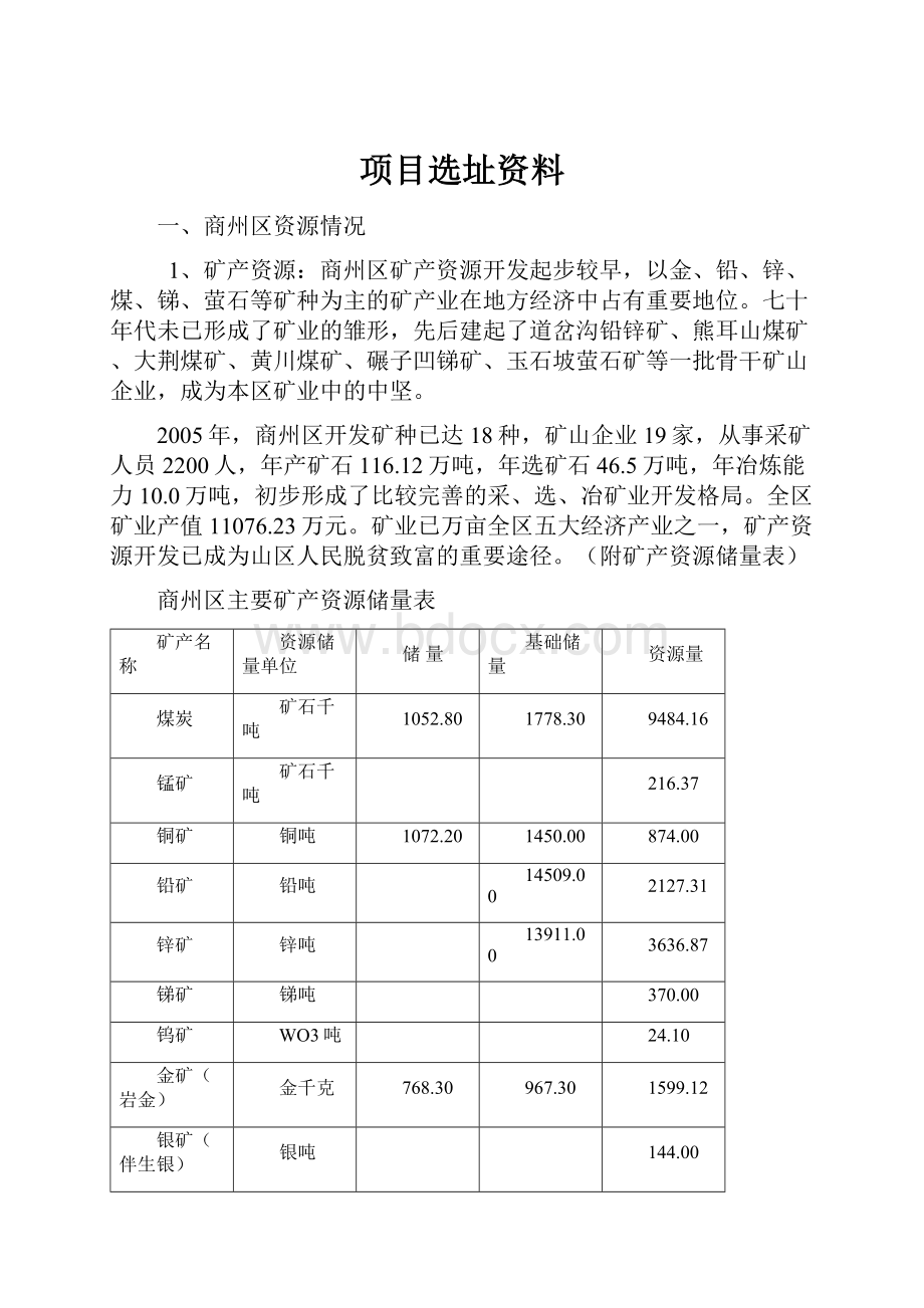 项目选址资料.docx