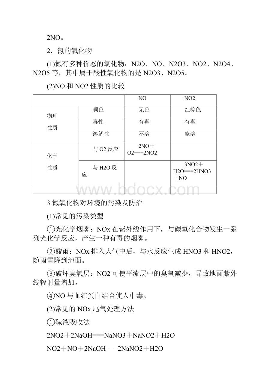 版高考化学第四章非金属及其重要化合物第4节氮及其重要化合物学案新人教版.docx_第2页